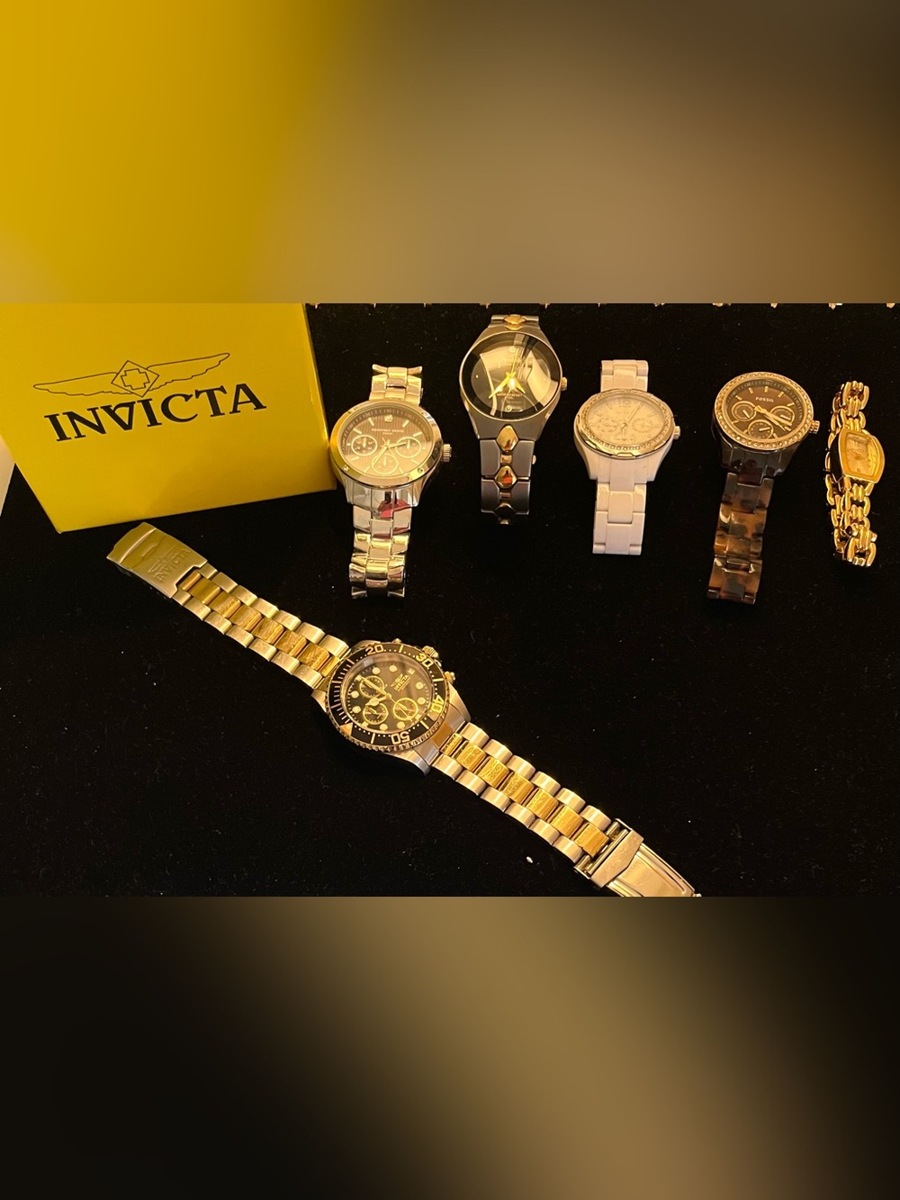 6 very nice brand watches men & woman mix. Invicta-fossil-Relic.see description